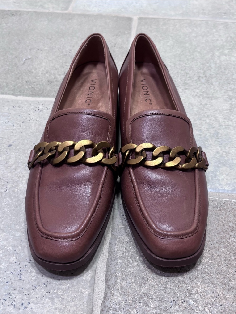 Vionic Mizelle Leather Slip-on Loafers Women’s 9.5 Brown